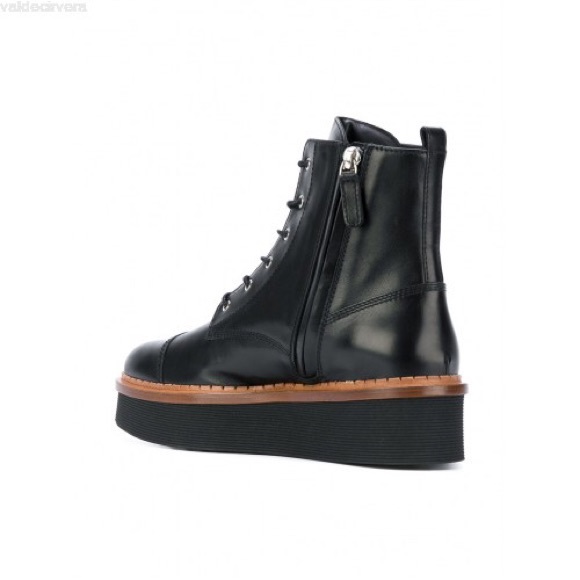 TOD’S black leather ankle lace up boots platform - Picture 8 of 8